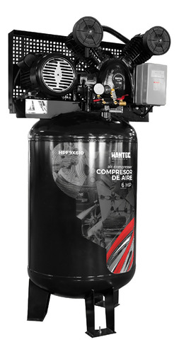 Compresor Vertical 300 L 6 Hp Piston Force 60 Hz Hantec Color Negro Fase eléctrica Monofásica