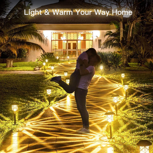 Luces Solares Para Jardín Ip65 Automáticas Y Cálidas