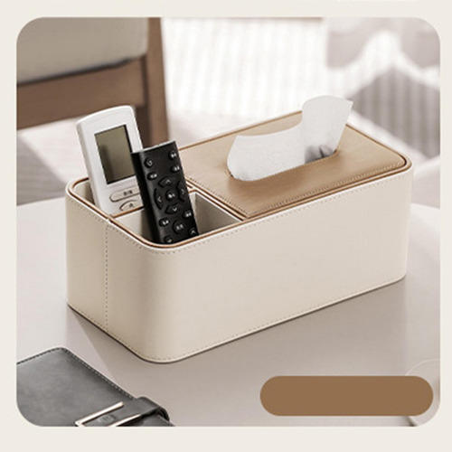 Caja De Almacenamiento De Tejido De Cuero Pu Medio