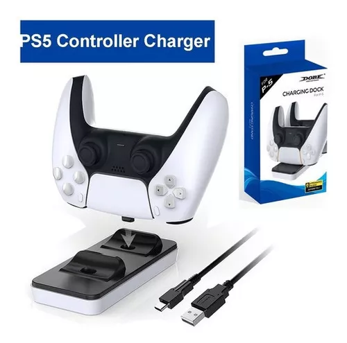 Carregador dual fast ps5 para sony playstation 5, estação de carregamento  projetada com patente, controle dualsense com cabo de carregamento tipo c