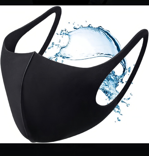 50 Cubrebocas Neopreno Lavable Reutilizable Mascarilla Premi Color Negro
