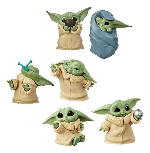 Set De 6 Figuras Baby Yoda 6 Cm Aprox. Grogu, Mandalorian