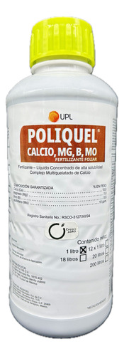 Poliquel Calcio Nutriente Foliar Magnesio Boro Mo 1 Litro 