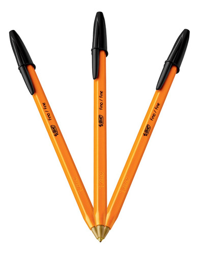 Bic Cristal Punto Fino Negro 6 Packs 72 Bolígrafos Exterior Amarillo
