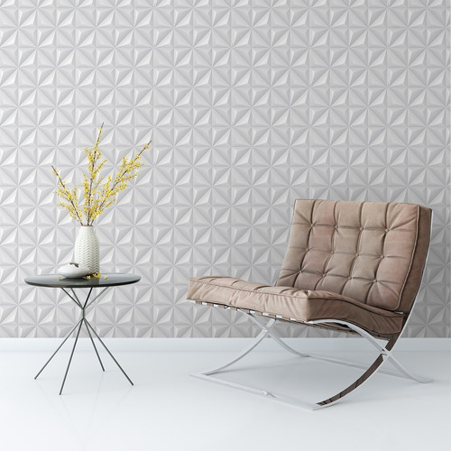photo Papel De Parede Gesso 3D Mercado Livre papel de parede adesivo 3d efeito gesso triangular 5 rolos