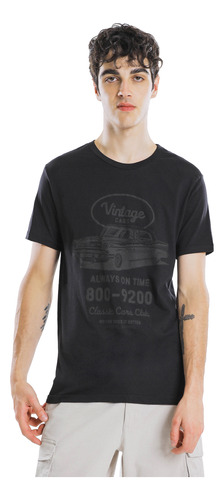 Playera Manga Corta Estampada C&a De Hombre