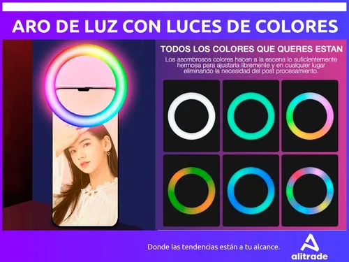 Prueba de producto, aro de luz para celular