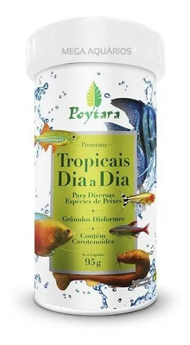 Ração Poytara Tropicais Dia A Dia 95g Aquario Comunitário