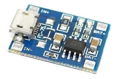 Tp4056 Módulo De Carga Micro Usb 5v 1a 18650 Bateria 3,7v