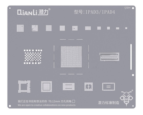 Stencil Reballing Para iPad Mini 3 iPad 4 Qianli Qs84