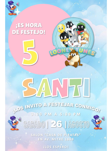 Looney Tunes Bebes Kit Cumpleaños Imprimible Editable Candy