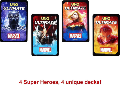 Juego De Mesa Uno Ultimate Marvel Set 4 Juegos Coleccionable