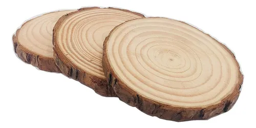 Rodajas De Madera Natural Sin Terminar, 12 Piezas De 3,...