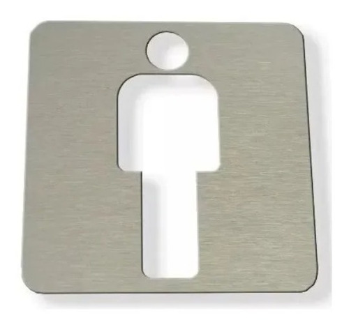 Cartel Señal Baño Hombre 10x10cm Acrilico Plata Oferta 