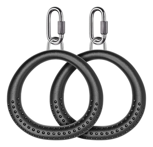 Dolibest 2pcs Round Trapeze Swing Bar Rings Con Mosquetones,
