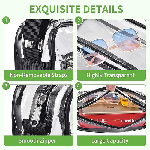 Bolsa De Ombro Transparente Stadium-appd Para Trabalho, Viag