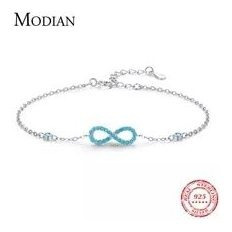 Modian-pulsera De Plata De Ley 925 Con Diseño Romántico Infi