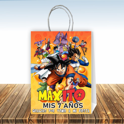 Bolsas Cumpleaños Personalizadas Dragon Ball 10 Unidades #d9