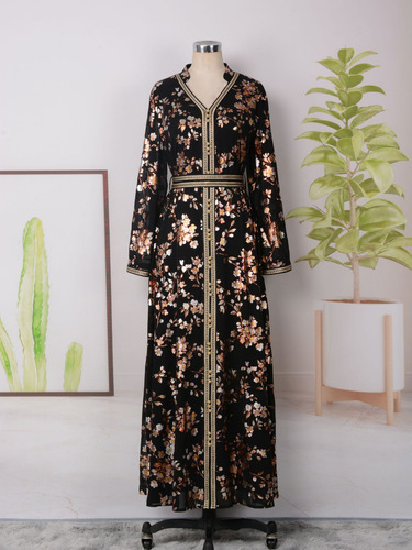 Mt148 New Fashion Print Gown Dress