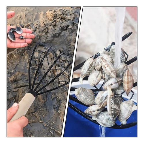 2 Rastrillos De Garra Para Recoger Mariscos Con Red De Malla