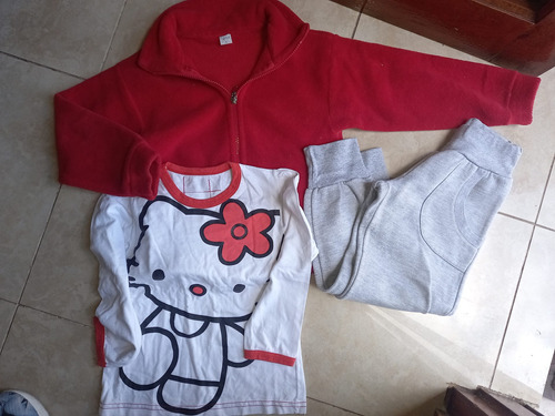 Conj De  Joggins , Remera M/l C/ Campera Polar T: 6 Nena