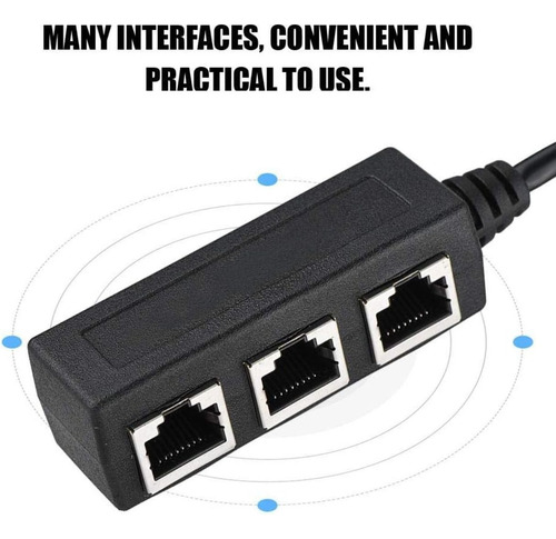 Rj45 1 A 3 Puertos Ethernet Lan Divisor De Red Extensor