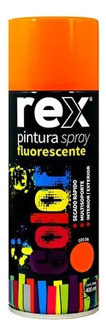 Spray Esmalte Acrilico Naranjo Fluorescente Rex 400 Ml