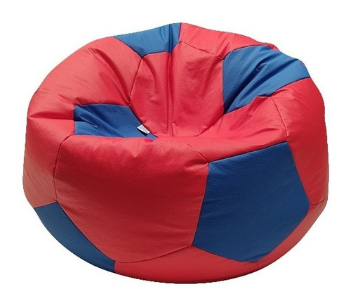 Puff Balón De Futbol Rojo/azul Grande Soporta 120kg 95cmdm