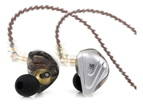 Fone Ouvido In-ear Kz Zsx 12 Drivers Sem Microfone Preto Preto