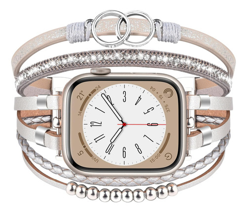 Pulsera De Cuero Bohemia Compatible Con Apple Watch Band De