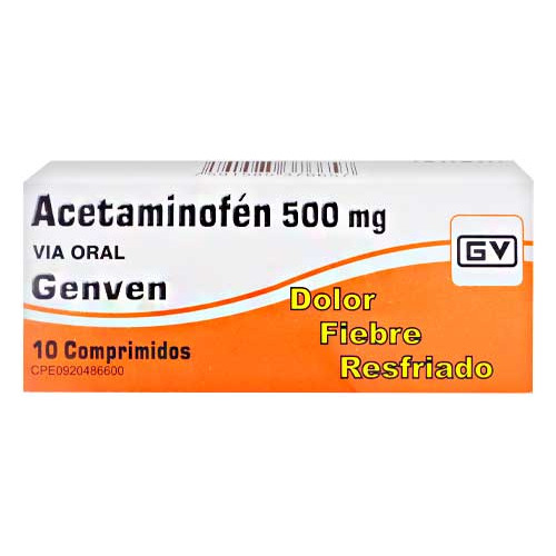 Acetaminofen 500 Mg Genven X 10 Comp