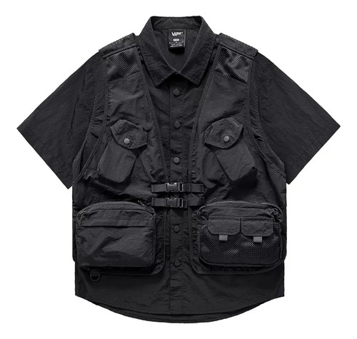 Camisas Techwear Cargo Para Hombre, Hi Tactical, Ropa De Tra