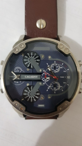 Relogio Grand Data Hora Inox Pulseira Imita Couro Ler Anunci