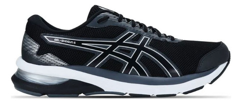 Tênis Asics Shogun 5 Unissex Preto Prata Corrida Treinos