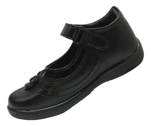Zapatos Escolar Niña Broche Velcro Flores Comodos Duraderos Negro 15.5
