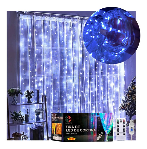 Cortina Luces 300 Leds Decorativa 3x3 Mts Antiagua 5 Piezas