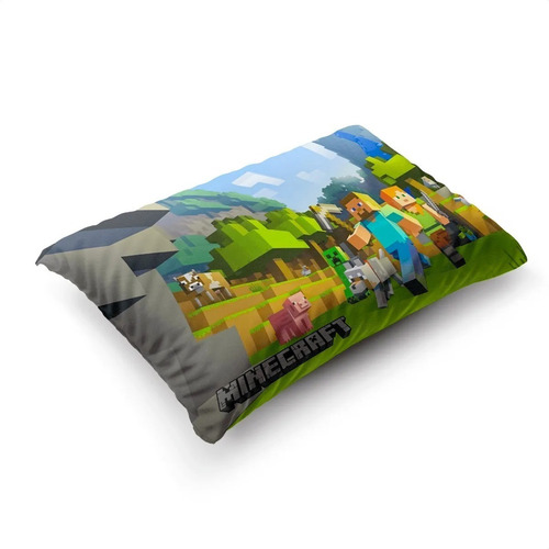 Imagen 2 de 5 de Funda De Almohada Minecraft 70x45cm Vudú Love