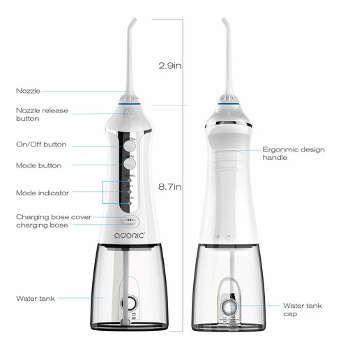 Adoric Inalámbrico Flosser Agua Para Los Dientes Portátil De