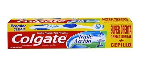 Crema Dental Colgate Triple Accion 50 Ml + Cepillo Dental