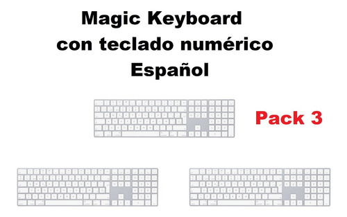 Pack, 3 Teclados Bluetooth Mac, A1843, Español