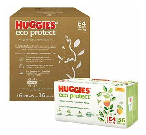 Huggies Eco Protect Pañal Desechable Para Bebé, Unisex,