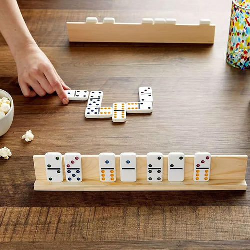Juego De 8 Bandejas De Dominó De Madera Para Manualidades, T