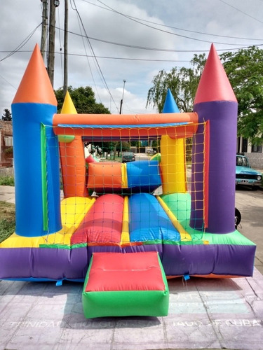 Imagen 4 de 8 de Castillo Inflable 3x6.5 Con Redes Tobogán Y Turbina Nuevo.