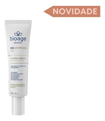 Bio-whitening Cis Gel Creme Clareador 30g Momento de aplicação Dia/Noite Tipo de pele Oleosa