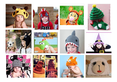 10 Patrones Gorros Bb Niños A Eleccion-crochet X10 +1regalo
