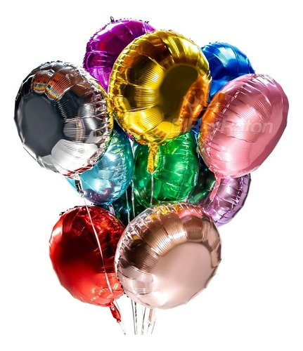 10 Globos Metalicos Redondos 18 Pulgadas Para Decoración N99