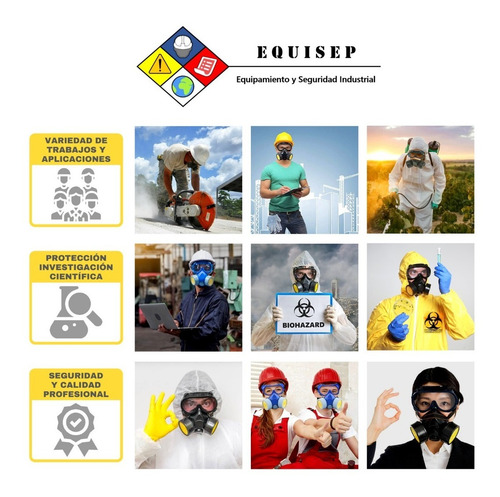 Imagen 6 de 10 de Kit Epp 2 Piezas | Monogafa + Respirador Doble Filtro Rc203