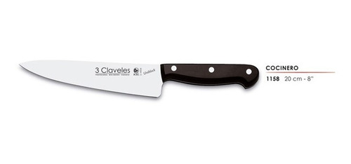 Cuchillo 3 Claveles Chef Cocinero 20 Cm Uniblock 1158