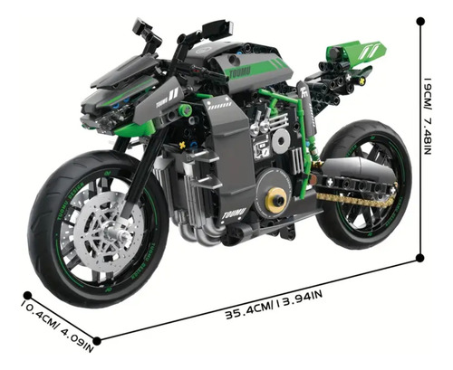 Moto Ducati Kawasaki Para Armar Construcción Technic Dat V4 809 Kawasaki Ka Z1