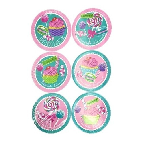 Distintivo Sticker Cumpleaños Postres Fiesta C/24pz